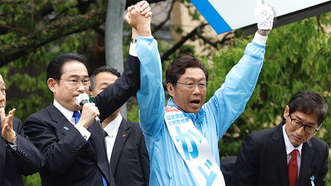 岸田首相が門博文候補の応援演説